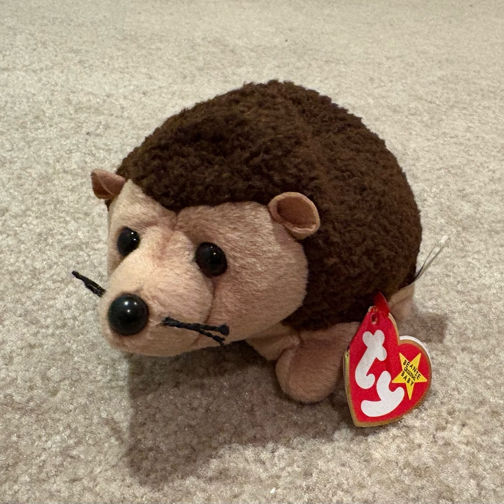 NWT, Vintage 1998 ‘Prickles’ the Hedgehog Beanie Baby by Ty Inc.
